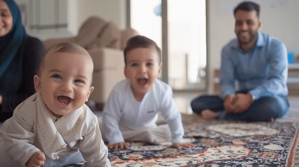 Muslim family discussing home ownership plans